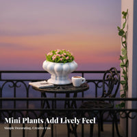 Miniature Potted Plant Dollhouse Flower Pot Realistic Detail Tiny Plant Model for Hobbyists, Adults, Fairy Garden, Craft Projects, Bookshelf