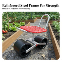 Garden Work Seat with Wheels Ergonomic Design Wheeled Garden Stool Heavy Duty