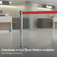 Anti-Slip Base Retractable Belt Stanchion Heavy-Duty Stainless Steel Queue Post Long-Lasting Queue Line Pole Flexible Configuration for Security Personnel, Venue Managers, Business Owners, Airports, Hotels, Exhibition Halls, Retail Shop S
