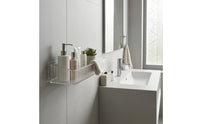 Transparent Adhesive Wall Shelf Clear Bathroom Organizer Waterproof Wall Mounted Shelf Compact for Vanity