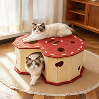 Interactive Cat Tunnel House Playful Cat Tunnel with Openings Enclosed Pet Furniture Cozy for Cats