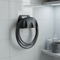 Drill Free Wall Mount Hose Rack Space Saving Wall Mount Hose Holder Easy to Install Sturdy Plastic for Gardeners, Car Owners, Garage