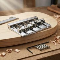 4 String Bass Bridge Spring Adjusted Saddles Metal Bass Bridge Polished
