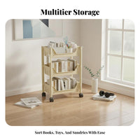 Rolling Storage Shelf Movable with Wheels Mobile Storage Shelf Space Saving