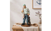 Fishermen Figurine Nautical Fishermen Statue Freestanding Ornament for Mantel