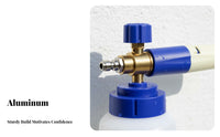 Pressure Washer Foam Dispenser Heavy Duty Thick Foam Lance Solid Brass Core High Pressure Soap Dispenser for Professional Cleaners, Auto Detailing