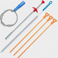 Drain Cleaner Snake Tool Kit for Kitchen Sink and Bathtub, Flexible Brush Set, Long Pipe for Homeowners, Clog Remover