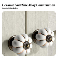 Ceramic Pumpkin Knob Colorful Options Single Hole Drawer Handle Easy to Install Single Hole Furniture Knob for Kids, Children's Room, Dresser