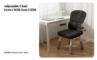 Sturdy Construction Height Adjustable Study Chair Soft Padded Seat Adjustable Student Chair Anti-Slip Feet Stable 4-Leg Design for Primary School Students, Teenagers, Homework, Reading, Home, Bedroom