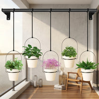 Plant Pots and Hanging Basket for Outdoor Plants, Round Wire Integrated Hanging Plant and Wall Planter, Fence Planters for Balcony, 10cm Base