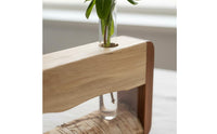 Nordic Design Glass Vase with Wood Stand Minimalist Design Hydroponic Glass Vase Planter Removable Vases Hydroponic Plant Container Great Gift Idea for Tabletop, Bookshelf