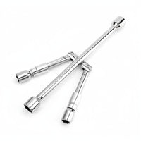 Portable Folding Cross Wrench Easy Storage 4 Way Folding Lug Wrench Carbon Steel for Roadside Emergency, Travel