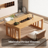 Japanese design Foldable Leg Table Multi-Purpose Foldable Bed Tray Multipurpose Floor Desk Space-Saving for Apartment Dwellers, Remote Workers, Bay area, Bedroom, Living Room, Home Office