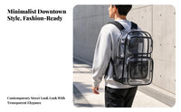Water-Resistant PVC Backpack Padded Straps Clear Backpack