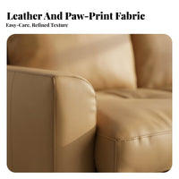 Retro aesthetic Brown Two-Seater Loveseat Down Feather Filling Living Room Furniture Nordic Design Couch Japanese Inspired for Apartment Dwellers, partners, Homeowners, Lounge Area, Bedroom, Study, Office