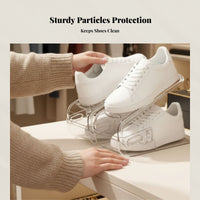 Transparent Shoe Container, Space-Saving Layered Divider, Foldable Organizer