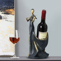 Violinist Vino Bottle Holder Tabletop Violin Vino Rack Sculptural Decor for TV Cabinet