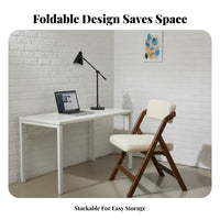 Foldable Design foldable Backrest Chair Space-Saving Upholstered foldable Chair Stackable Dining Seat Faux Wood Finish for Apartment Dwellers, Office Staff, Small compact areas, Events, Parties, Balcony