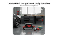 Heavy-Duty Steel Construction Car Detailing Rolling Stool 360-Degree Swivel Casters Auto Detailing Stool Easy Glide Movement for Mechanics