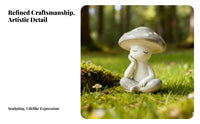 Meditating Toadstool Figurine Peaceful Decor Cute Toadstool Person Ornament