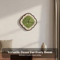 High Quality Texture Green Landscape Clock Quartz Movement Retro Artistic Wall Clock Ideal Gift Easy to Read for Interior Design Enthusiasts, Homeowners, Living Room, Bedroom, Office, Kitchen