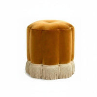 French Retro Design Round Vanity Stool Vintage design Upholstered Seat Multi-Functional Footstool Comfortable padding for Homeowners, Adults, Women, Living Room, Entryway, Bedroom