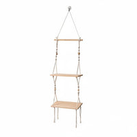 Handmade Macrame Hanging Shelf Natural Cotton Cord Bohemian Wall Shelf Decorative for Home Decorators, Adults, Living Room, Bedroom, Nursery
