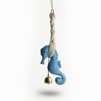 Seahorse Decor with Bell Coastal Seahorse Hanging Ornament Marine for Entryway