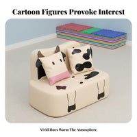 With Backrest creatureShaped Loveseat Soft and Comfortable children's Furniture Easy to Clean Toddler Couch Stain-Resistant for Preschoolers, Toddlers, Parents, Kindergarten, Daycare Center, Playroom, book corner