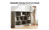 Simple Design Freestanding Storage Cabinet Stable Structure Multi-Compartment Bookshelf Large Capacity Freestanding Cube Organizer Easy Assembly for Families, Homeowners, Office Workers, Living Room, Bedroom