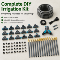 Grey PE Irrigation System Garden, Adjustable Flow Watering Systems, DIY Set for Home Gardening, Boyau d'arrosage Water Saving