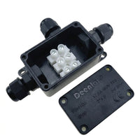 Junction Box for Garden Lighting and Outdoor Lighting, IP66 Waterproof Electrical Junction Box with Terminal Block, 3 Pin Connector, PC Material