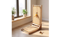 Vertical Cat Scratching Board with Toy Interactive Sisal Cat Scratcher Angled Scratch Pad Freestanding for Cats, Kittens, Small Apartments, Living Room