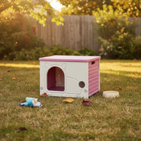 Rainproof Plastic Outdoor Kitten House Sunproof Weather-Resistant Stray Kitten Shelter Sturdy Semi-Enclosed Pet Villa Easy to Clean for Backyard, Garden