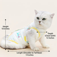 Cat Recovery Suit with Zipper, Thin Bodysuit in Polyester, Four-Leg Cat Suit for Post-Surgery Clothing, High Neck Anti Licking Weaning Protection