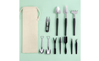 12 Pieces Tools Kit with Organizer Convenient to Carry to Portable Miniature Gardening Tool Set with Bag for Soil Loosening