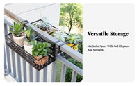 Space-Saving Railing Planter Rack Indoor and outsidedoor Use Hanging Planter Basket Easy Installation plant Pot Holder Adjustable fasteners for Apartment Dwellers, Gardeners, homeowners, Balcony, glazed openingsill, Indoors, glazed openings