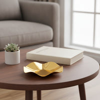 Metal Tray with Mirrored Finish Reflective Decorative Jewelry Tray Polished Trinket Dish for Vanity, Dresser, Bedside Table