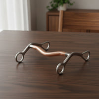 Curved Mouthpiece D-Loop Bit Stainless Steel Bit with Copper Center Responsive Tack Smooth for Equestrians