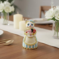 Hand-Painted Details Bejeweled Creature Box Enameled Jewelry Box Hinged Cat Figurine for Collectors