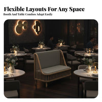 Wall-Side Design eatery Bench and Table Combo Space-Saving Bench-and-Table Combination Modern design Booth Seating Comfortable Cushioning for Restaurant Owners, Milk Tea Shop, Lounge Area