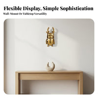 Gilded Stag Beetle Wall Decor Highly Detailed Golden Beetle Wall Hanging House Decoration