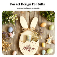 rabbitShaped Gift Holder Giftable Easter Rabbit Decor Freestanding Countertop Display for Holiday Decorators, Adults, Living Room, Mantelpiece, Shelf