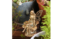 Garden Nymph Ornament Hand-Painted Look Winged Fairy Figurine Bright Colors Fairy Garden Sculpture