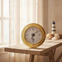 Nautical Oceanic Clock with Compass Rose Analog Wall Oceanic Clock Elegant Stylish for Boat Cabin