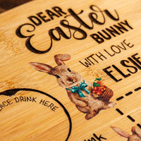 Wooden Serving Platter Holiday Serving Tray Cutting Board Easter Bunny Carrots Decor Easter Table Decoration Rabbit Dinner Platter for Kitchen