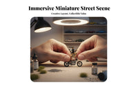 1:64 Motorcycle Motorcyclist Figure Hand-Painted 1:64 Scale Miniature Scene Person Retro Motorcyclist Figurine Highly Detailed
