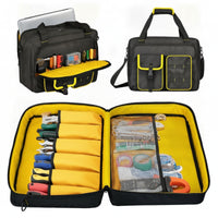 Multi-Pocket Laptop Tool Bag Padded Tool Organizer Bag Structured Water-Resistant for Technicians, Carpenters, Commuters, Travel