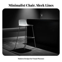 Modern Design Minimalist Bar Stool Sturdy and Long-Lasting Counter Chair High Load-Bearing Capacity Seating Furniture Ergonomic Seat for Cafe Owners, Homeowners, Adults, Reception Desk, Restaurant, Kitchen Island, Dining Room