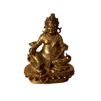 Yellow Jambhala Brass Figurine for Home Decor